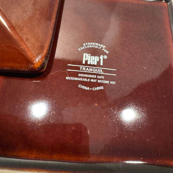 Pier 1 Tranquil Square Salad Plates 8" Stoneware Green Cherry Blossoms Set of 5 - Picture 7 of 10